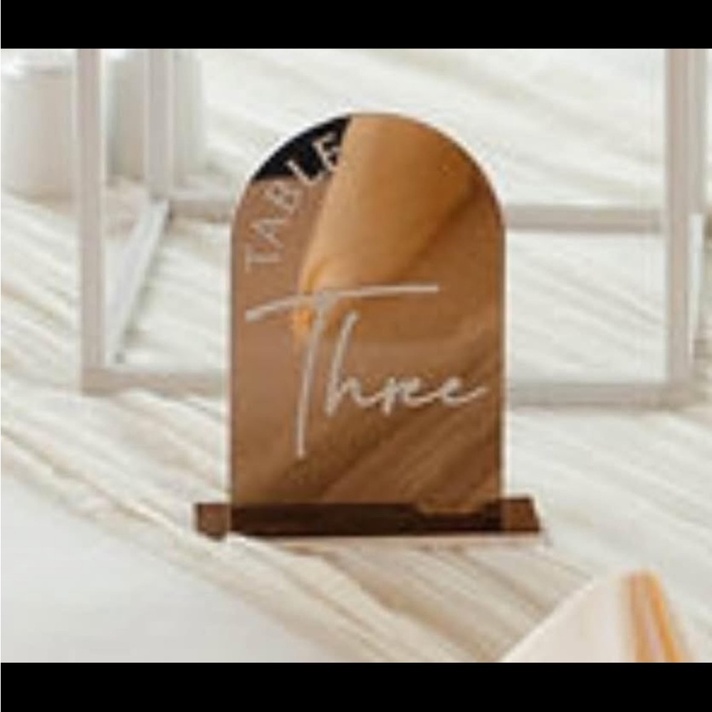 Copper Table Number Sign